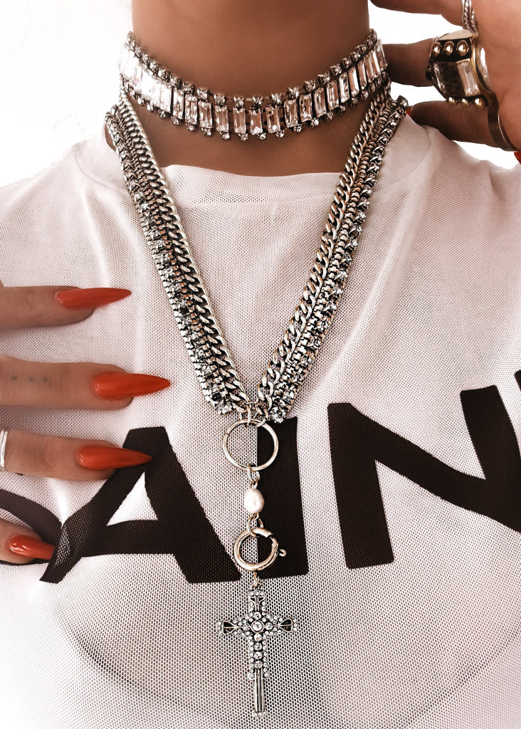 pebby forevee Necklace Silver IN ALIGNMENT STATEMENT NECKLACE