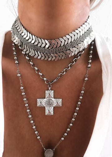 pebby forevee Necklace Silver JANNA STATEMENT NECKLACE