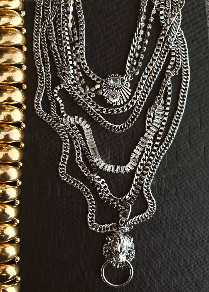 pebby forevee Necklace Silver KNOCK OUT STATEMENT NECKLACE SET