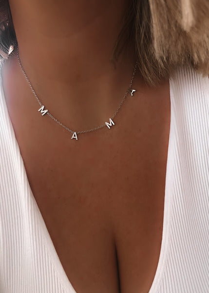 925 Sterling Silver Letter Mama Necklace Minimalist Mother's - Temu