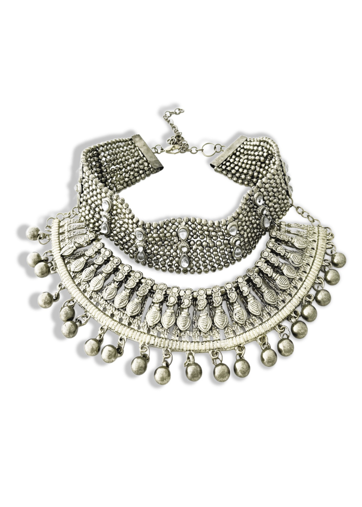 pebby forevee Necklace Silver ORENDA STATEMENT CHOKER CHAIN NECKLACE