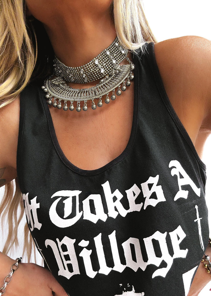 pebby forevee Necklace Silver ORENDA STATEMENT CHOKER CHAIN NECKLACE