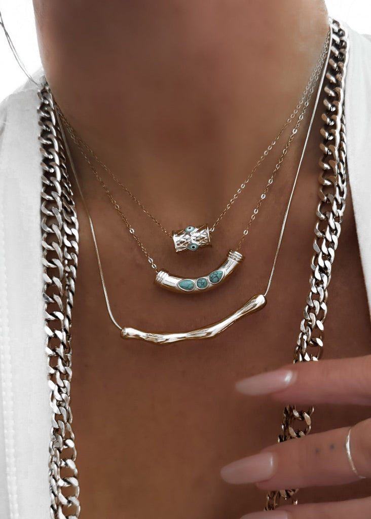 pebby forevee Necklace Silver RHIANNON WATER RESISTANT NECKLACE
