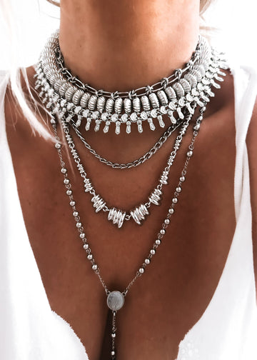 pebby forevee Necklace Silver RUKIYA STATEMENT CHOKER NECKLACE