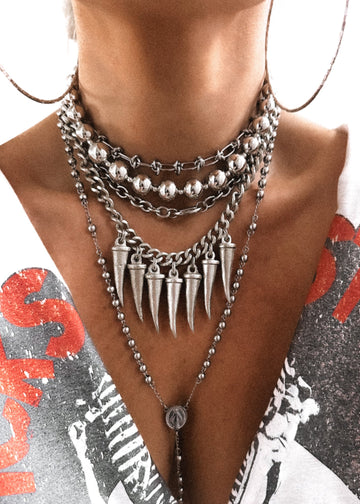 pebby forevee Necklace Silver SAWTOOTH STATEMENT NECKLACE