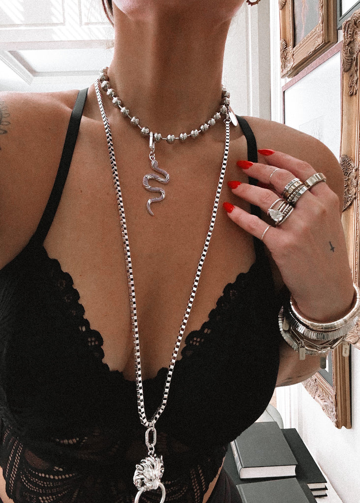 pebby forevee Necklace Silver SERPENT STATEMENT CHOKER