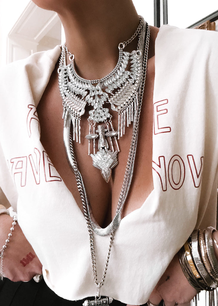 pebby forevee Necklace Silver STRATTA STATEMENT NECKLACE