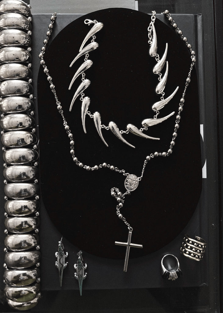 pebby forevee Necklace Silver THE COMMANDMENTS WATER RESISTANT LONGLINE NECKLACE