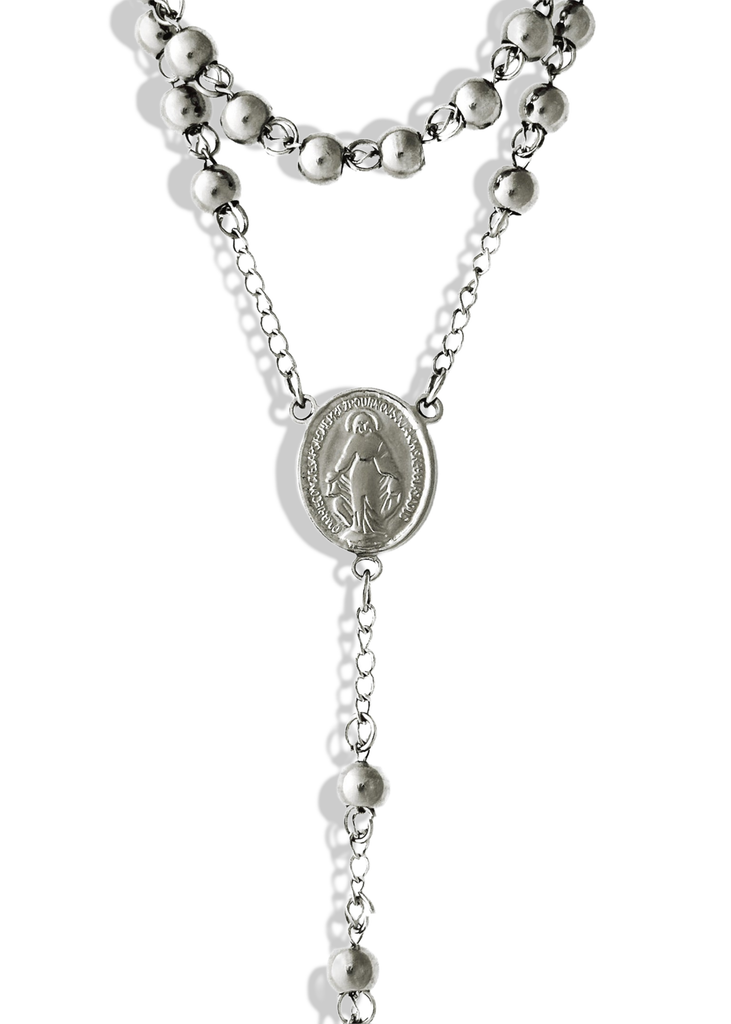 pebby forevee Necklace Silver THE COMMANDMENTS WATER RESISTANT LONGLINE NECKLACE