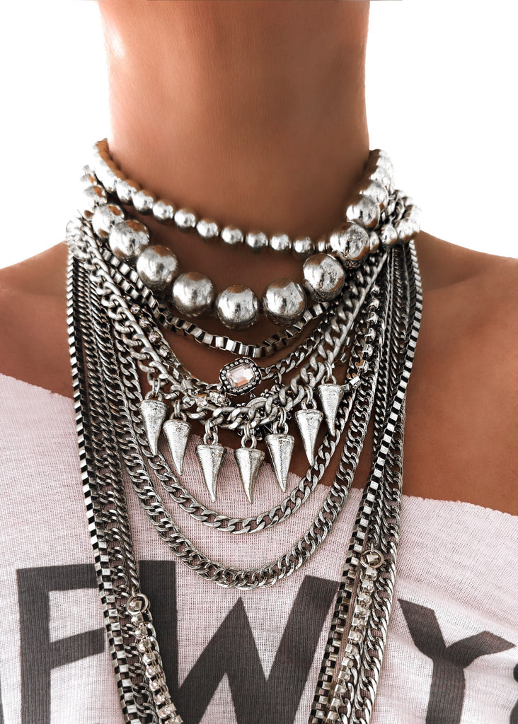 pebby forevee Necklace Silver THE MOTIVATED STATEMENT CHOKER NECKLACE