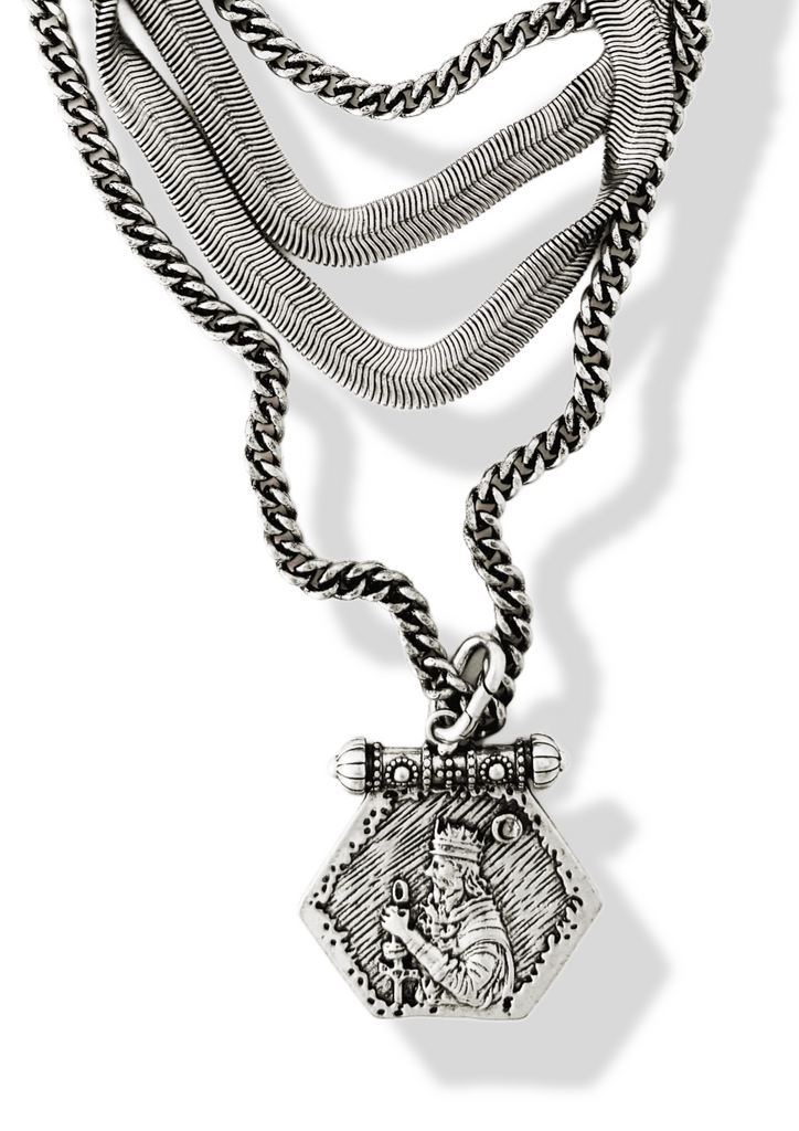 pebby forevee Necklace Silver UNTAMED REIGN STATEMENT NECKLACE