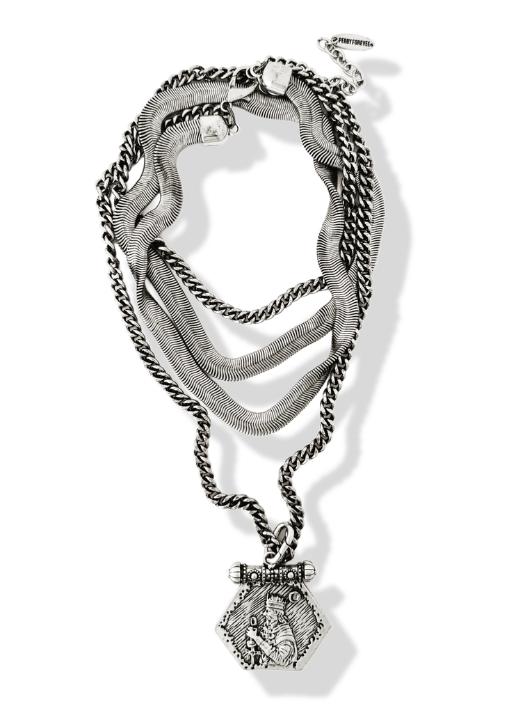pebby forevee Necklace Silver UNTAMED REIGN STATEMENT NECKLACE