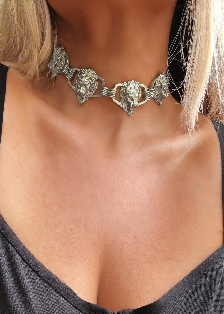 pebby forevee Necklace Silver VIGILANTE STATEMENT CHOKER NECKLACE