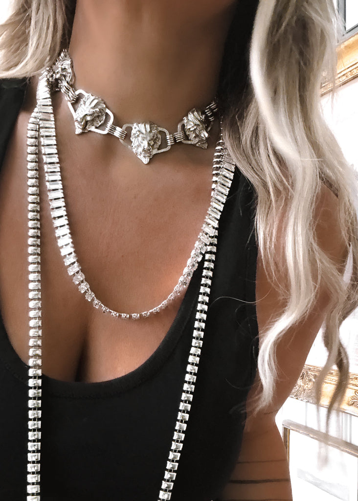 pebby forevee Necklace Silver VIGILANTE STATEMENT CHOKER NECKLACE