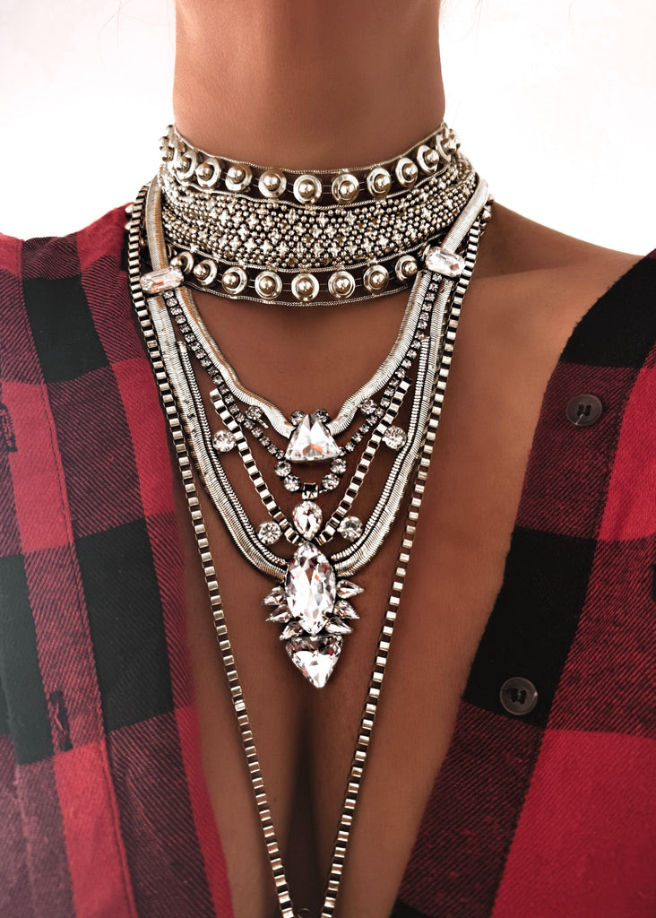 pebby forevee Necklace Silver YOU'LL BE BACK STATEMENT NECKLACE