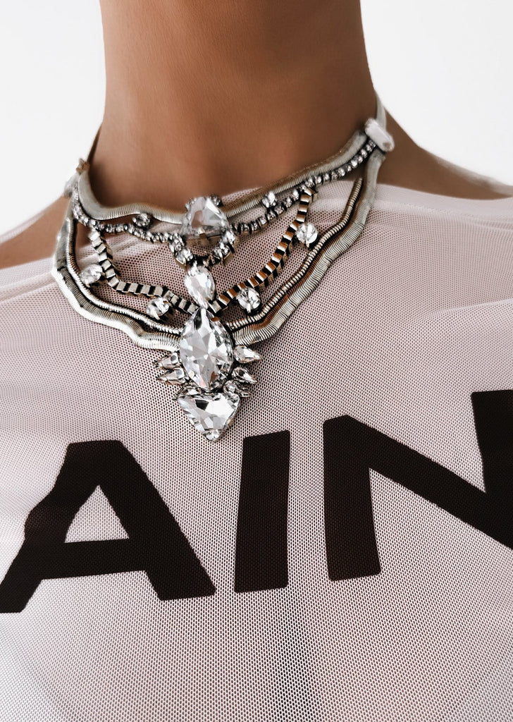 pebby forevee Necklace Silver YOU'LL BE BACK STATEMENT NECKLACE