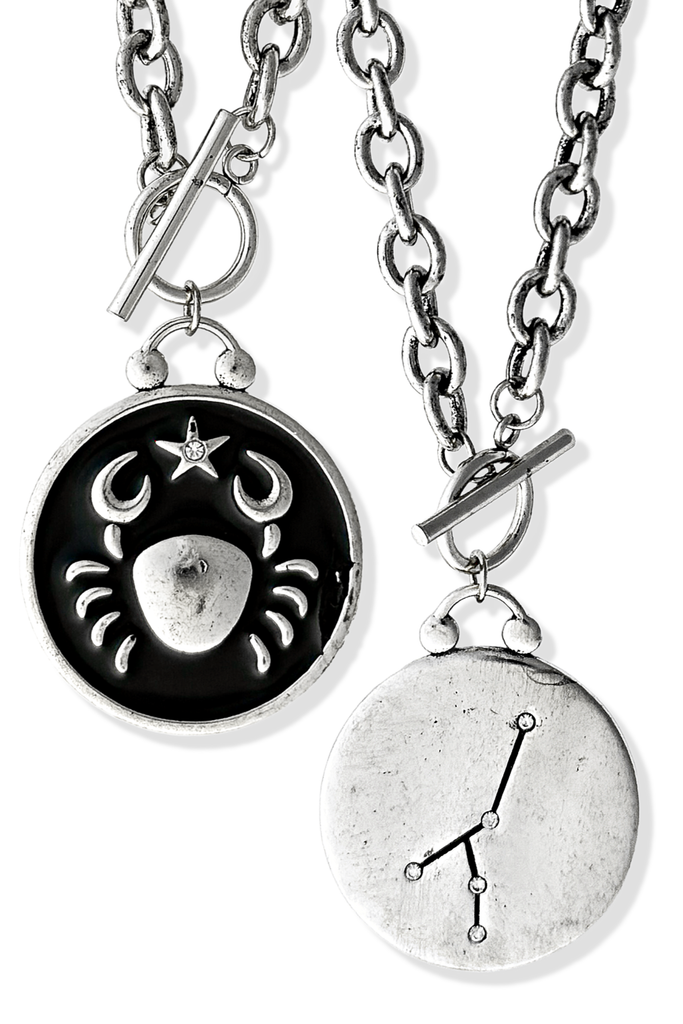 pebby forevee Necklace WHAT'S YOUR SIGN DOUBLE SIDED STATEMENT NECKLACE