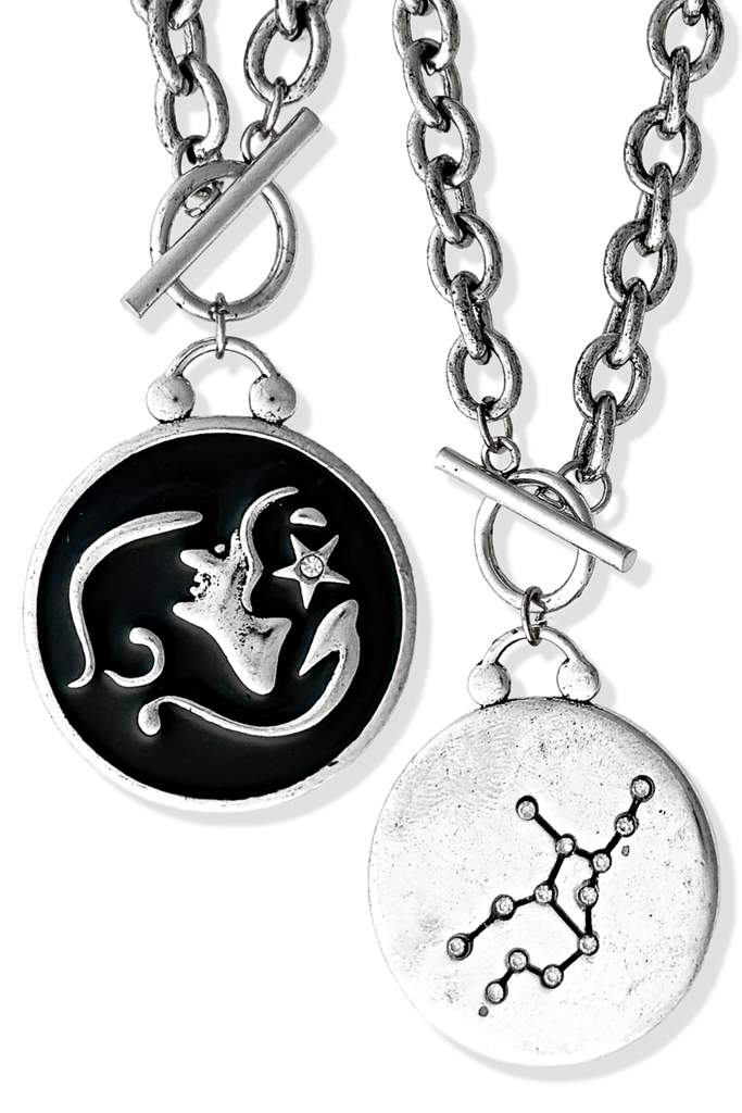 pebby forevee Necklace WHAT'S YOUR SIGN DOUBLE SIDED STATEMENT NECKLACE