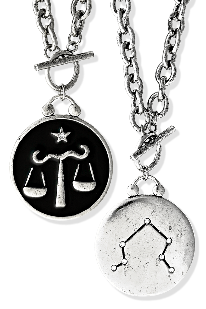 pebby forevee Necklace WHAT'S YOUR SIGN DOUBLE SIDED STATEMENT NECKLACE