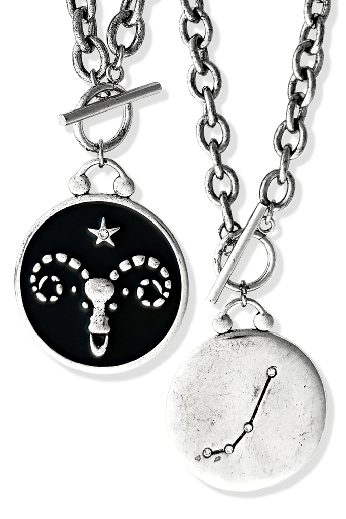 pebby forevee Necklace WHAT'S YOUR SIGN DOUBLE SIDED STATEMENT NECKLACE