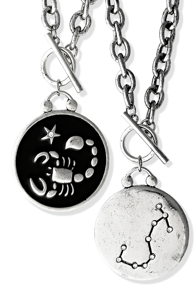 pebby forevee Necklace WHAT'S YOUR SIGN DOUBLE SIDED STATEMENT NECKLACE