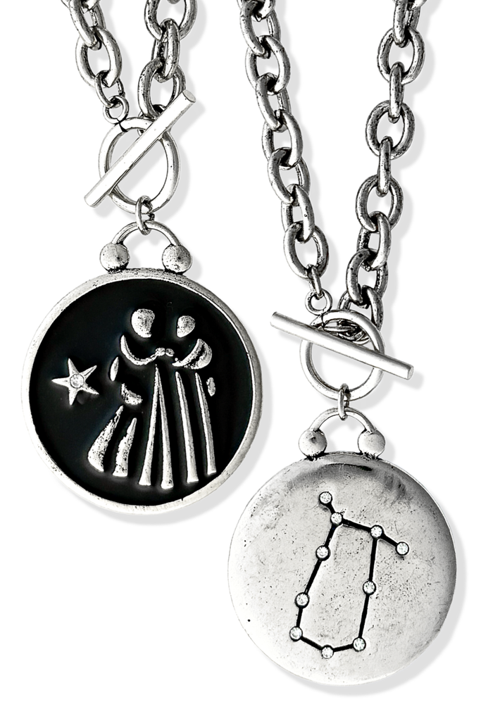 pebby forevee Necklace WHAT'S YOUR SIGN DOUBLE SIDED STATEMENT NECKLACE