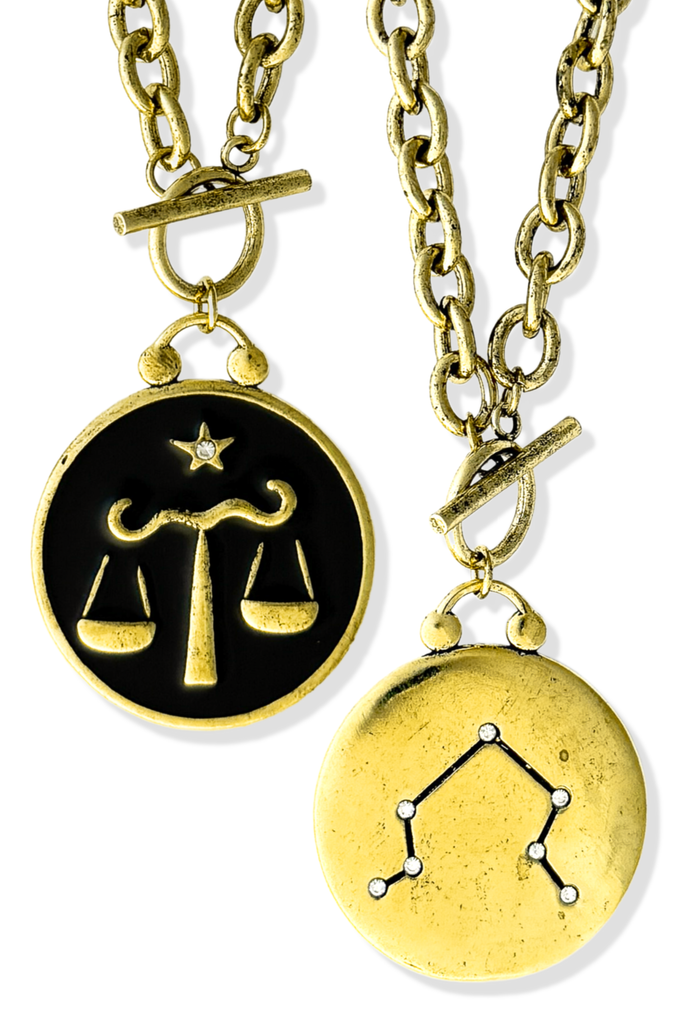 pebby forevee Necklace WHAT'S YOUR SIGN DOUBLE SIDED STATEMENT NECKLACE