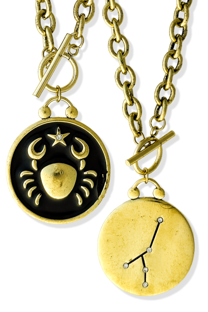 pebby forevee Necklace WHAT'S YOUR SIGN DOUBLE SIDED STATEMENT NECKLACE