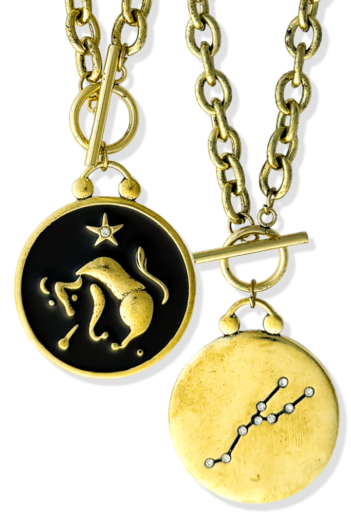 pebby forevee Necklace WHAT'S YOUR SIGN DOUBLE SIDED STATEMENT NECKLACE