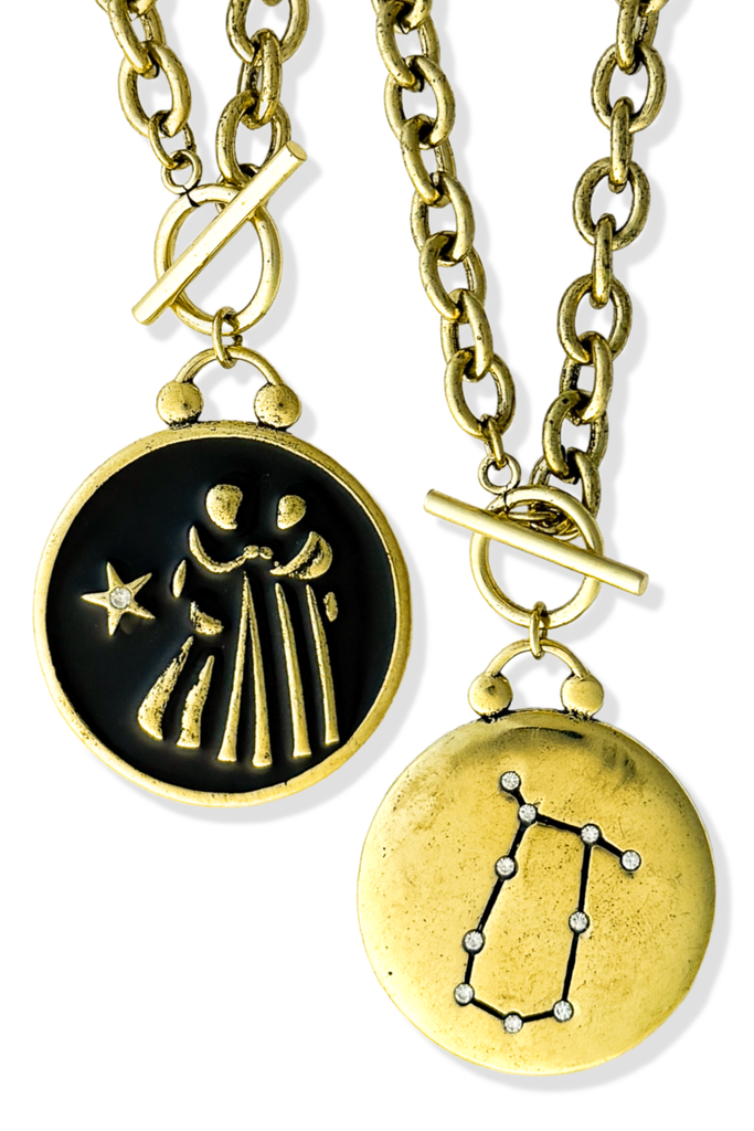 pebby forevee Necklace WHAT'S YOUR SIGN DOUBLE SIDED STATEMENT NECKLACE