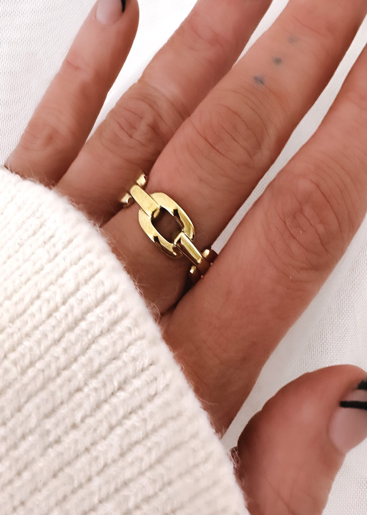 pebby forevee Ring 8 / Gold CHUNKY CABLE WATER RESISTANT RING