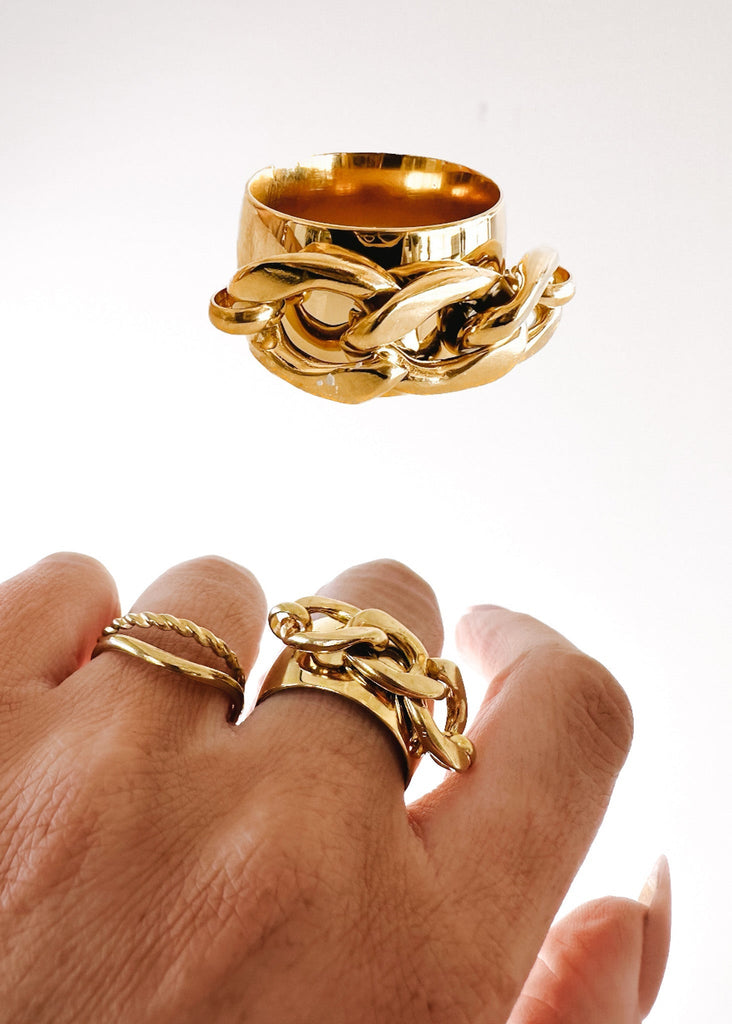 pebby forevee Ring Gold / 8 CURB WATER RESISTANT RING
