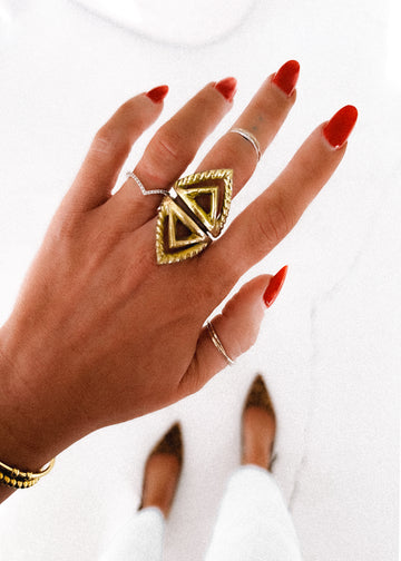 pebby forevee Ring Gold / 8 FINAL SALE: SAKKARA STATEMENT STACKING RING