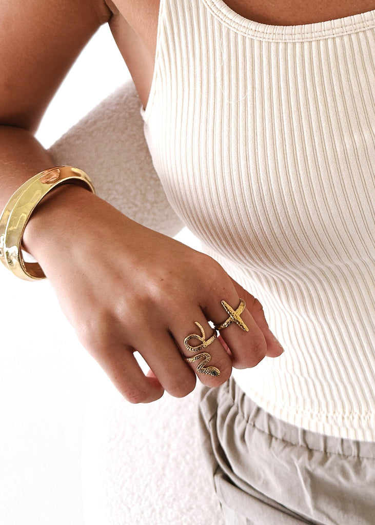 pebby forevee Ring Gold / 8 RIVER WATER RESISTANT RING