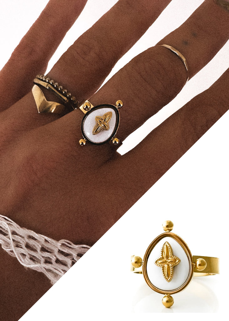 pebby forevee Ring Gold / Flexible Fit FLOURISH WATER RESISTANT RING