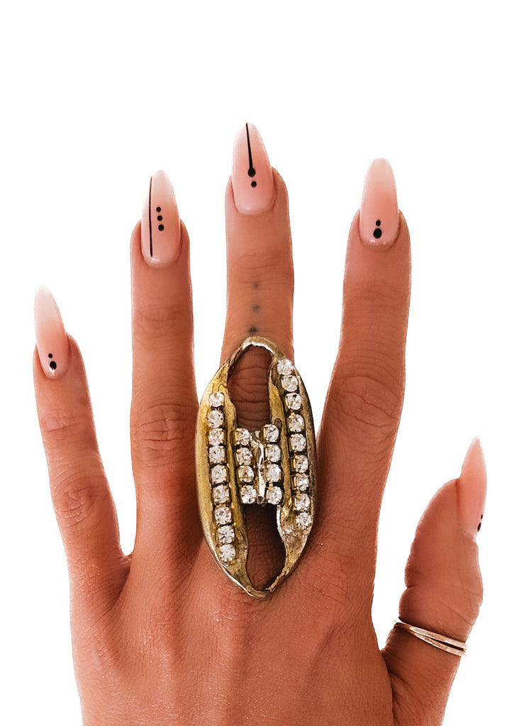 pebby forevee Ring Gold / Flexible Fit PUKA STATEMENT RING