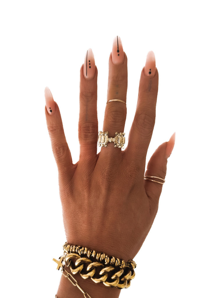 pebby forevee Ring Gold / Flexible Fit ROTH ARMOR STATEMENT STACKING RING