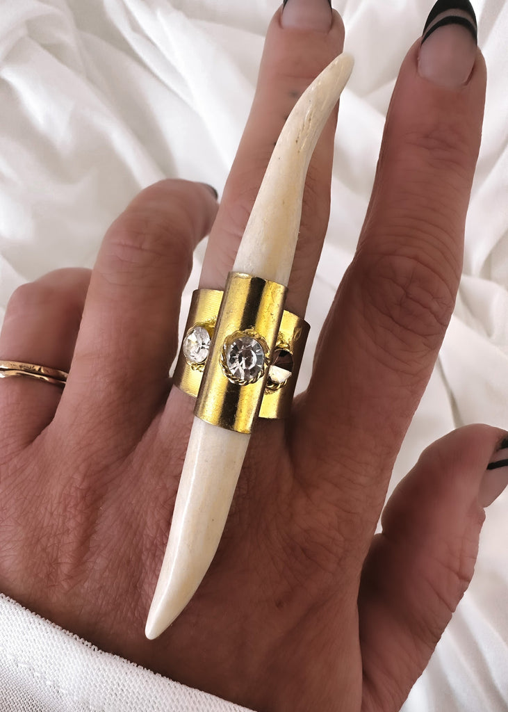 pebby forevee Ring Ivory / Gold IVORY HORNED STATEMENT RING (Gold)