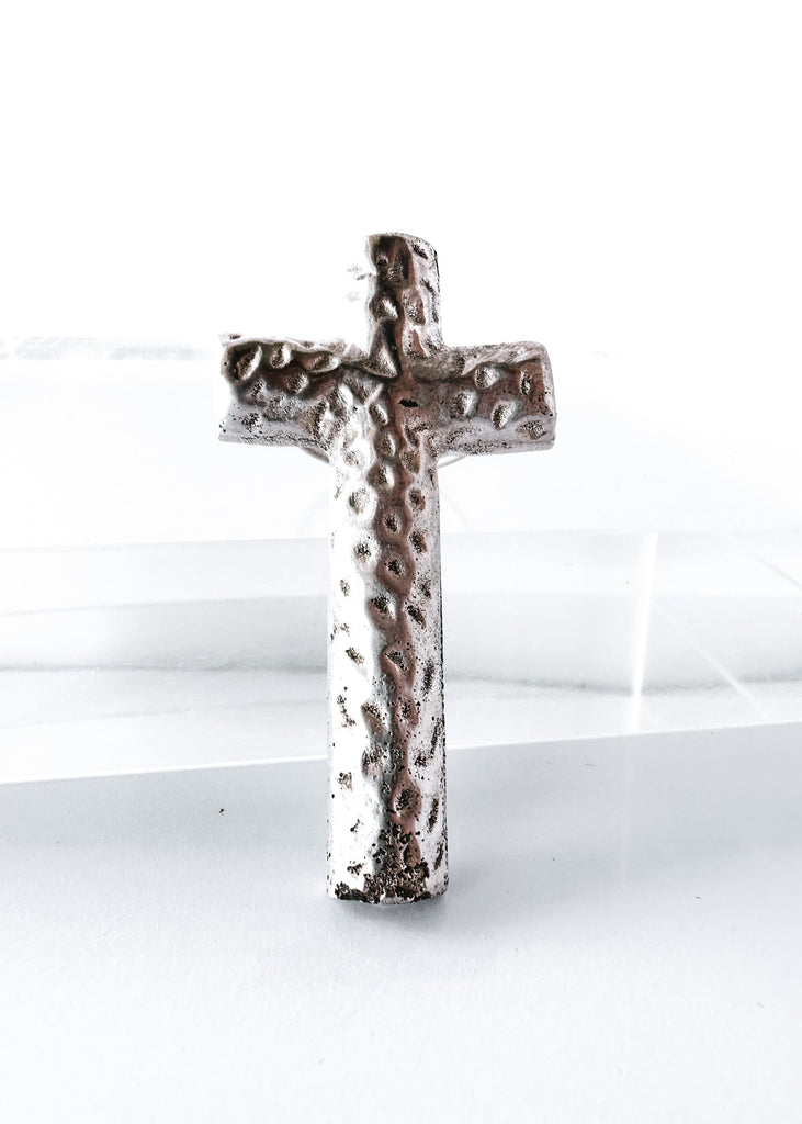 pebby forevee Ring Silver OVERSIZED CROSS STATEMENT RING