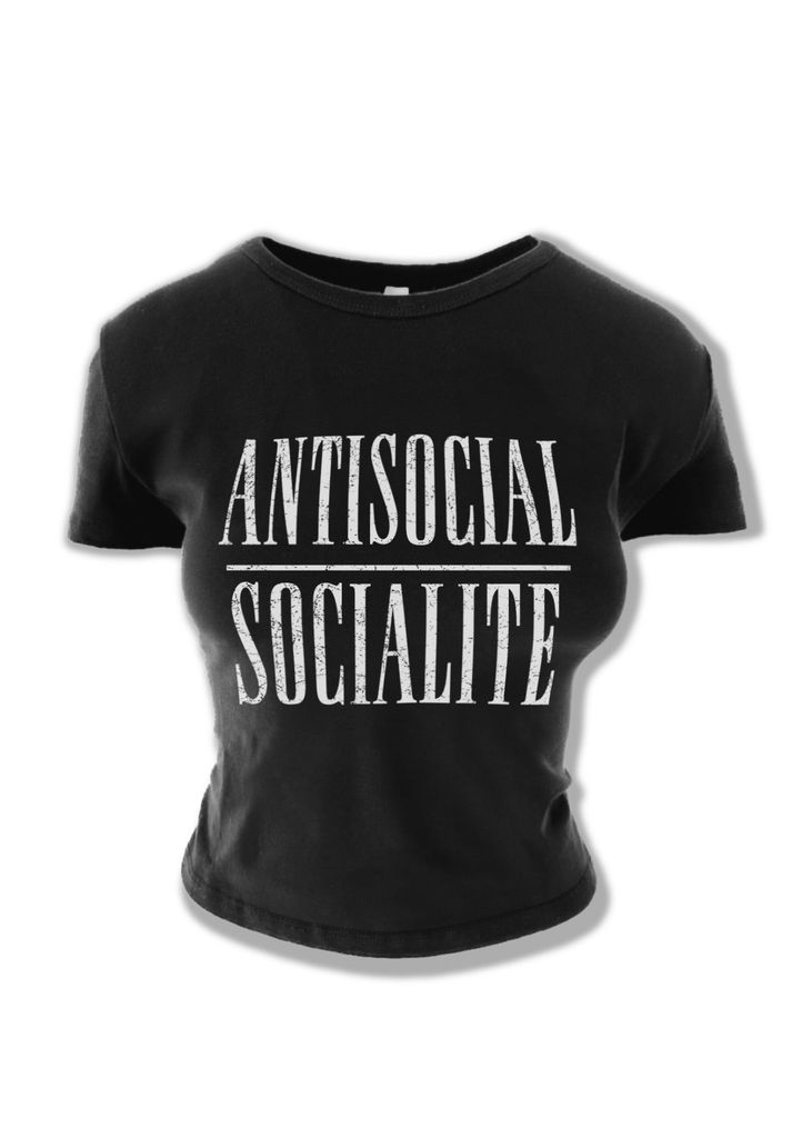 pebby forevee Short Sleeve Top ANTISOCIAL SOCIALITE GRAPHIC BABY TEE
