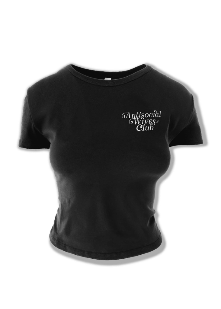 pebby forevee Short Sleeve Top ANTISOCIAL WIVES CLUB GRAPHIC BABY TEE