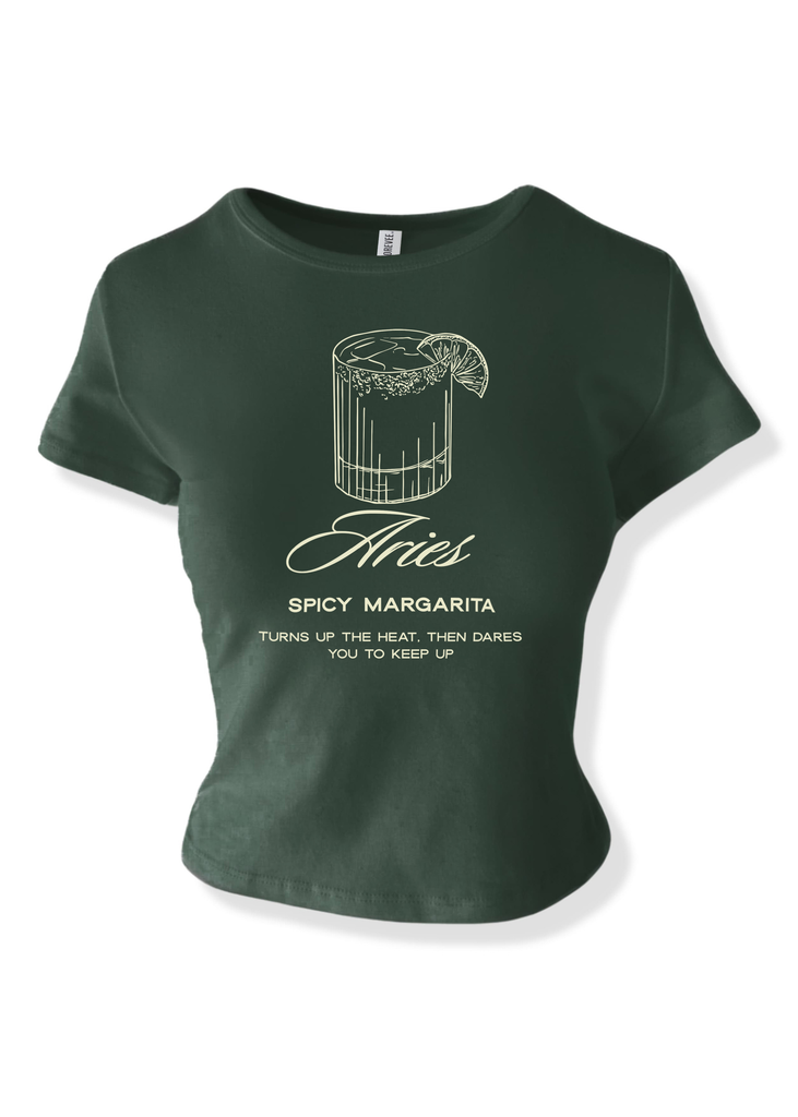 pebby forevee Short Sleeve Top ARIES COCKTAIL GRAPHIC BABY TEE