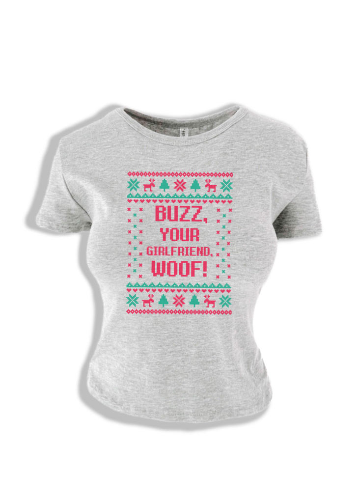 pebby forevee Short Sleeve Top BUZZ, YOUR GIRLFRIEND, WOOF! GRAPHIC BABY TEE