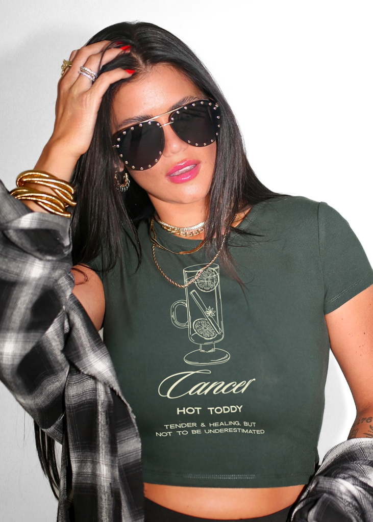 pebby forevee Short Sleeve Top CANCER COCKTAIL GRAPHIC BABY TEE