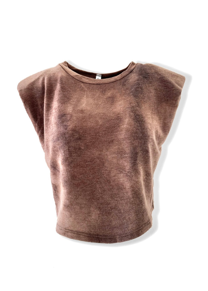 pebby forevee Short Sleeve Top CROPPED CONTRACTED SHOULDER TOP