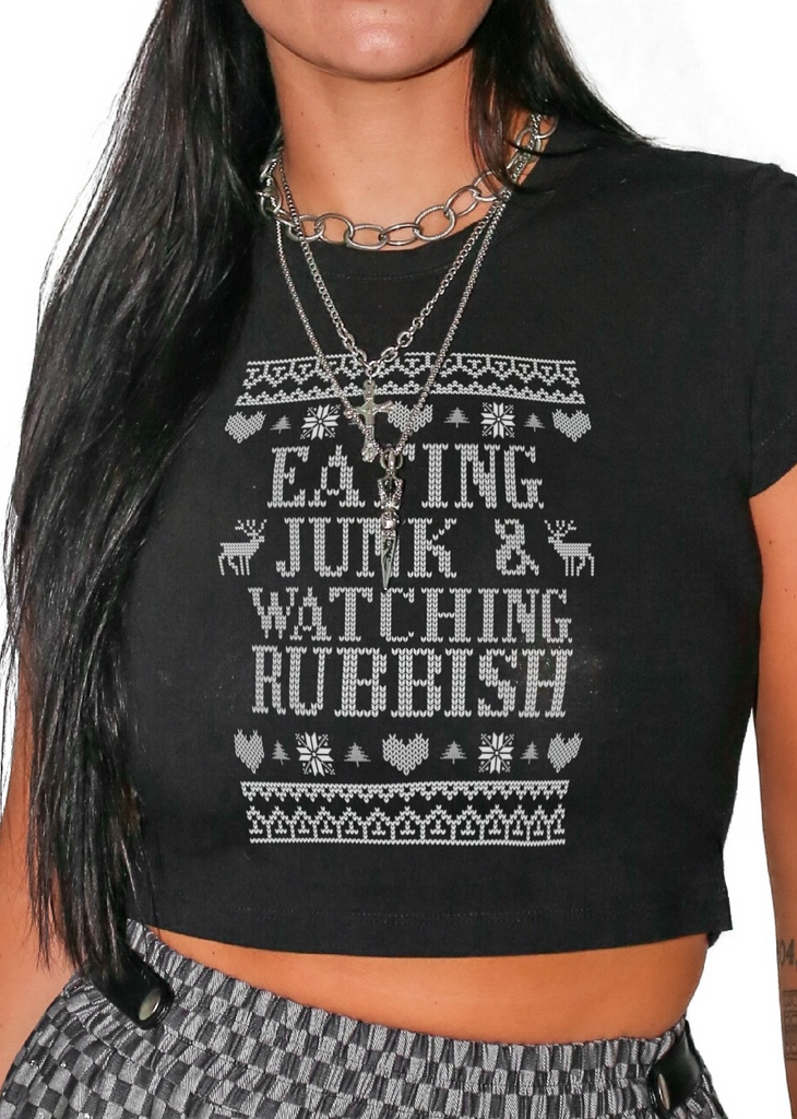 pebby forevee Short Sleeve Top EATING JUNK & WATCHING RUBBISH