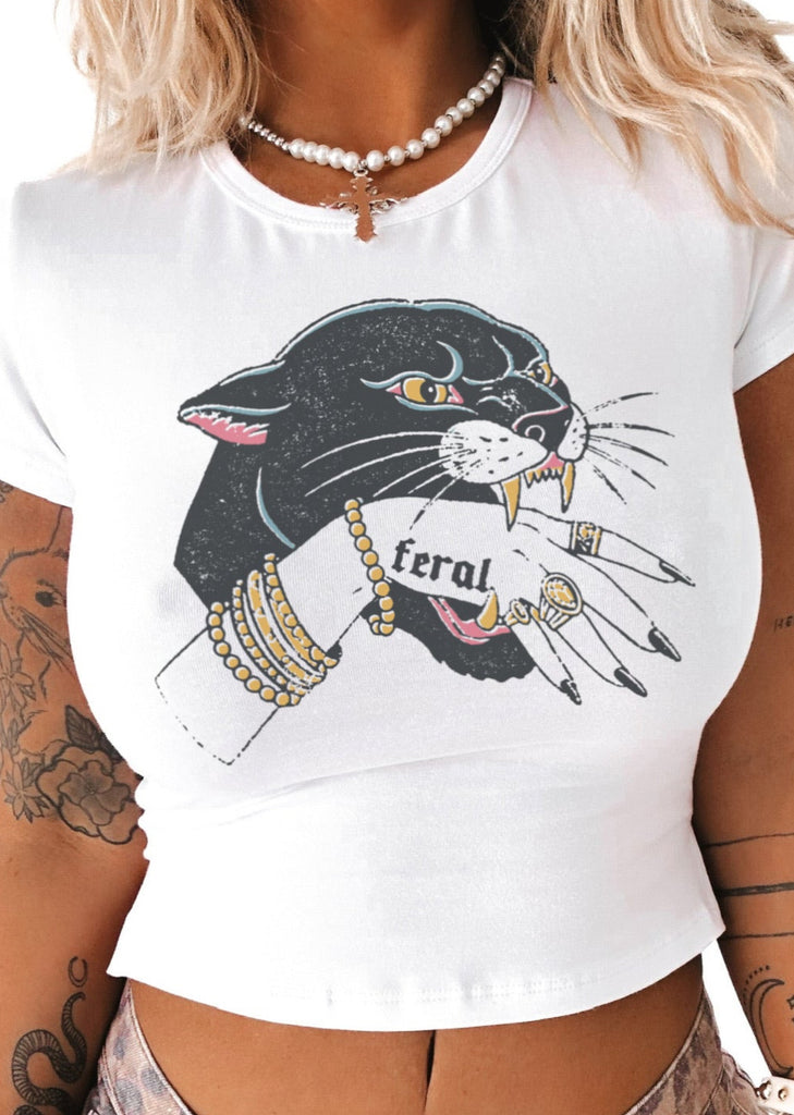 pebby forevee Short Sleeve Top FERAL GRAPHIC BABY TEE