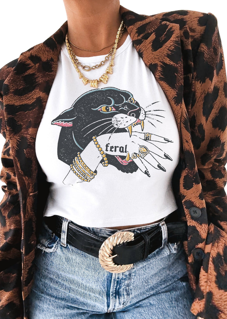 pebby forevee Short Sleeve Top FERAL GRAPHIC BABY TEE