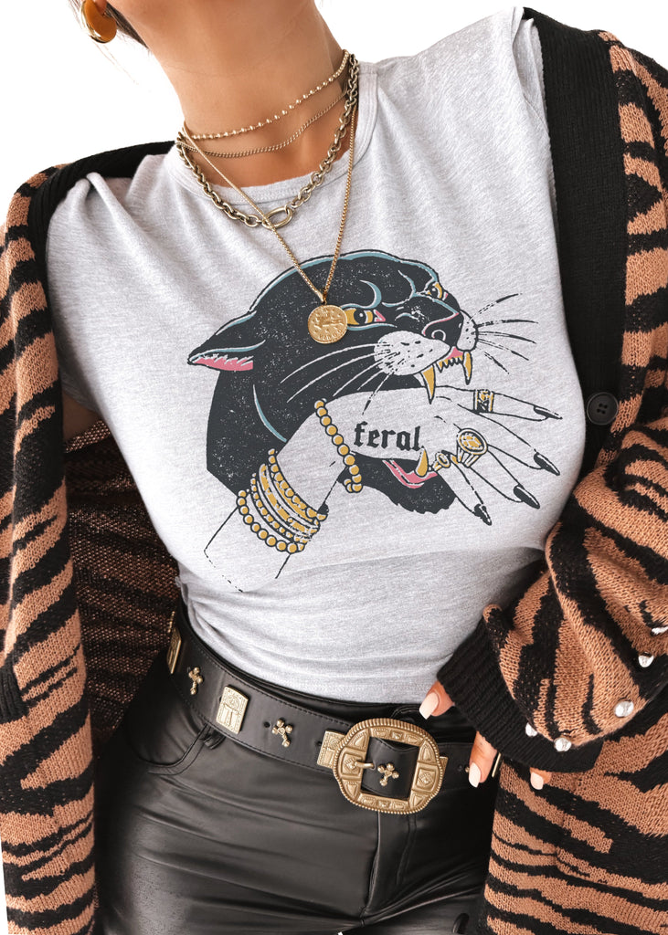 pebby forevee Short Sleeve Top FERAL GRAPHIC BABY TEE