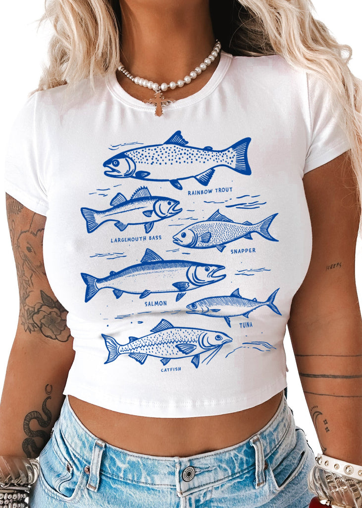 pebby forevee Short Sleeve Top FISHERMAN CORE GRAPHIC BABY TEE